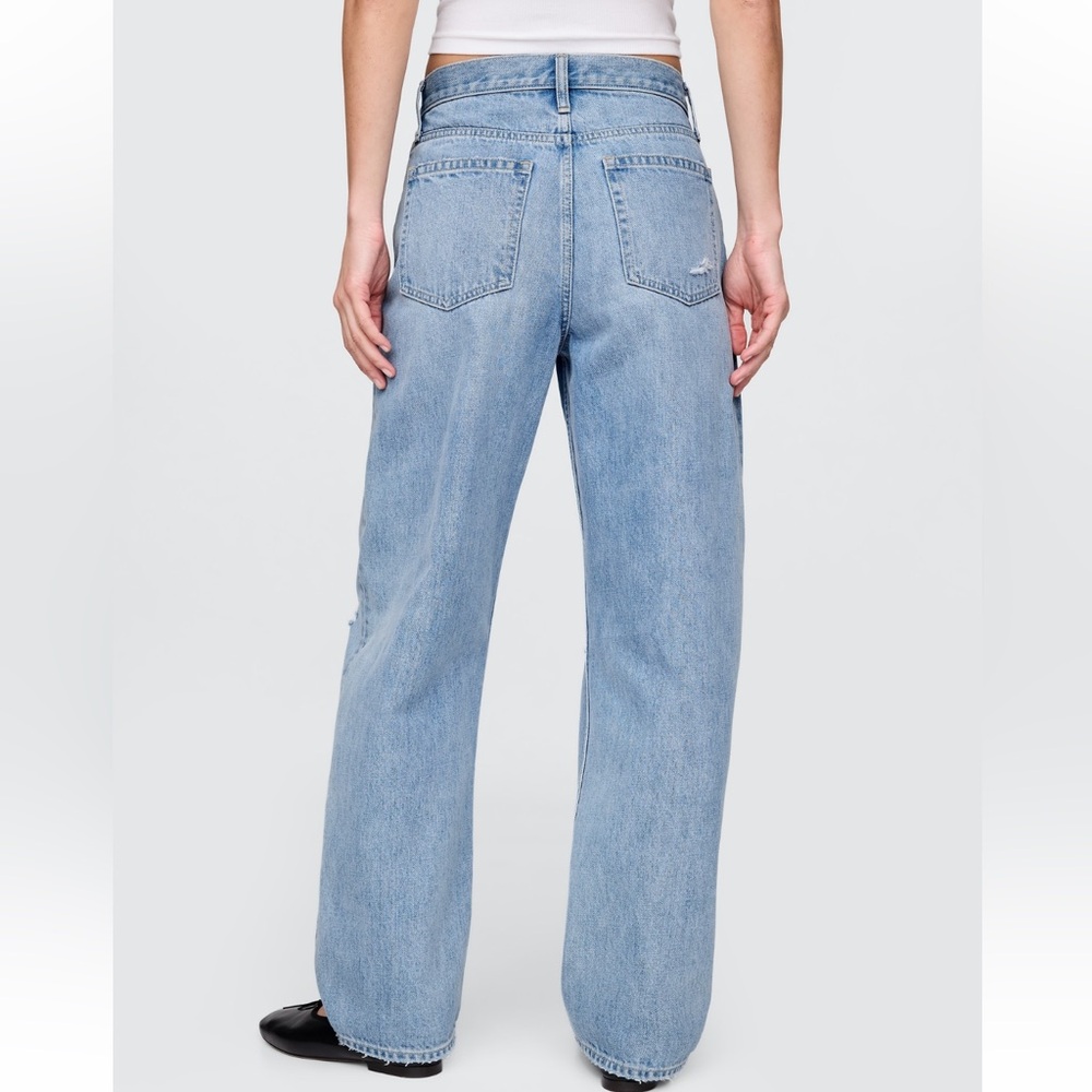 The Gap High Rise Distressed Barrel Jeans Medium Wash | Size 29 Long - Picture 10 of 12